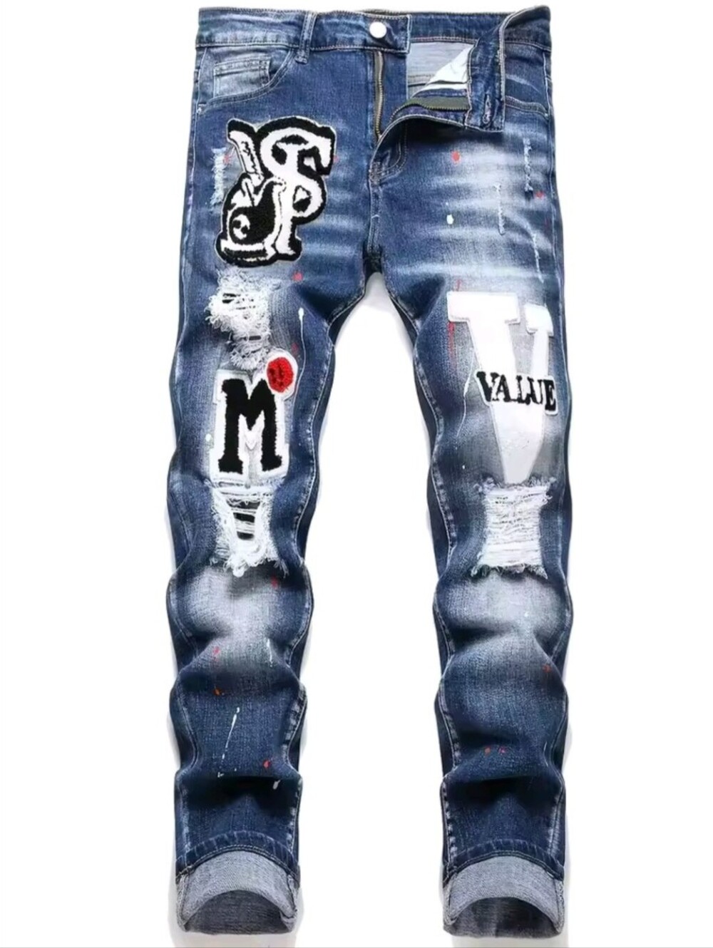 Men's Y2K Stretchy Skinny Denim Casual Ripped Jeans